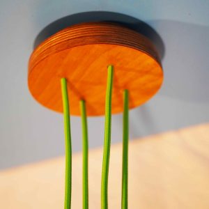 This sleek Multi Cable Ceiling Rose with visable layered plywood edge sanded super smooth & finished in a hardoil wax